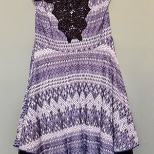 Free People knit appliqué strapless mini